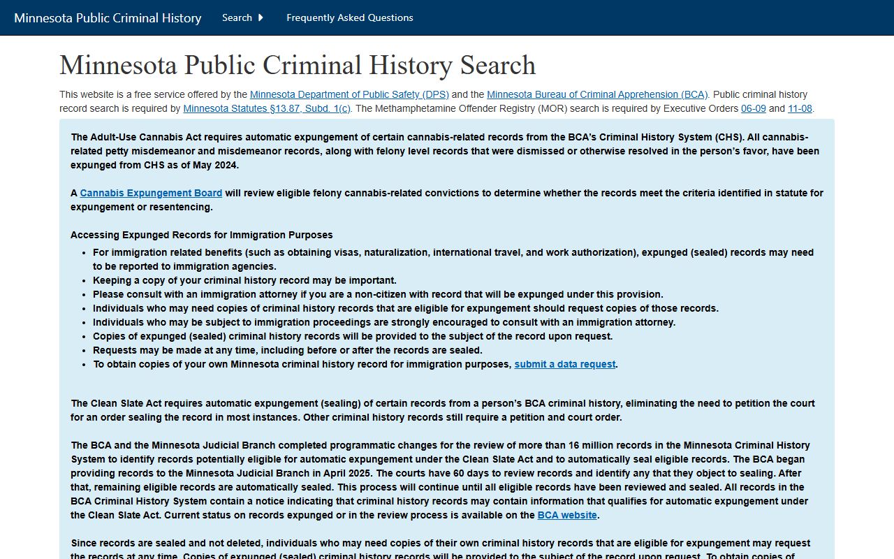Roseau County court records after arrest BCA criminal history search