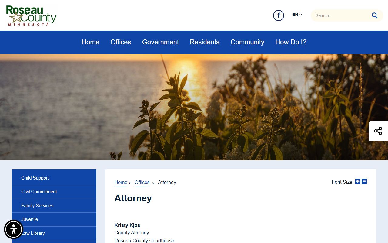 Roseau County court records after jail arrest county attorney page